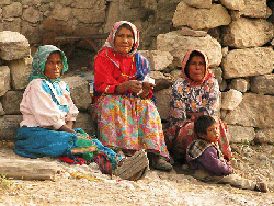 Tarahumara indian women and child
