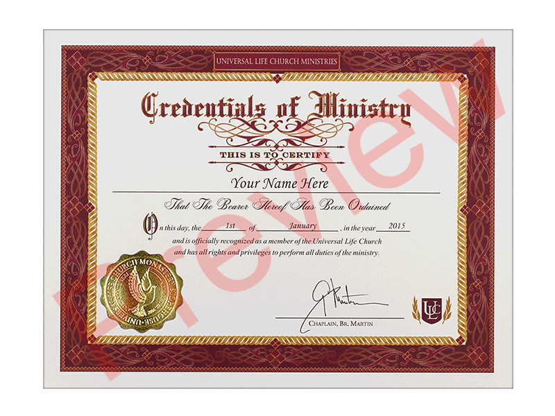 Certificate Of Ordination Template