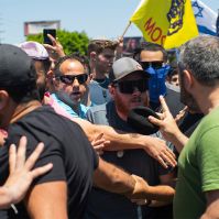 Pro-Israel, Pro-Palestine Groups Clash Outside LA Synagogue