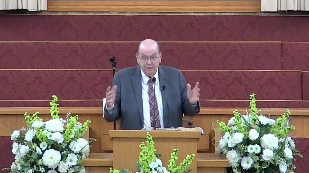 Pastor Bobby Leonard delivering a sermon