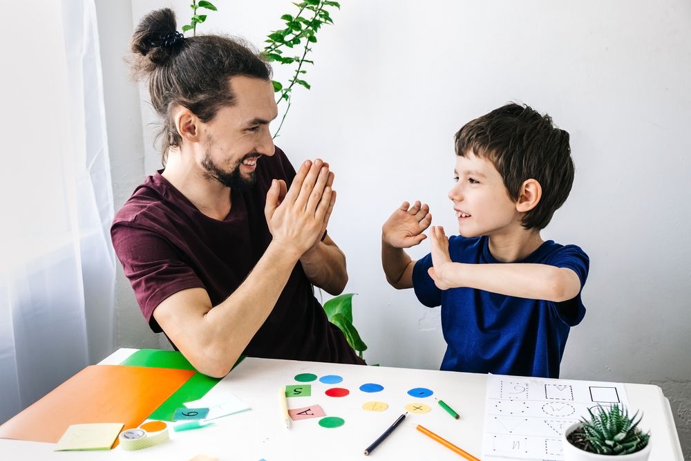 A counselor working with a student