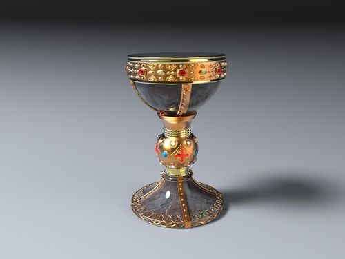 A chalice depicting the Holy Grail