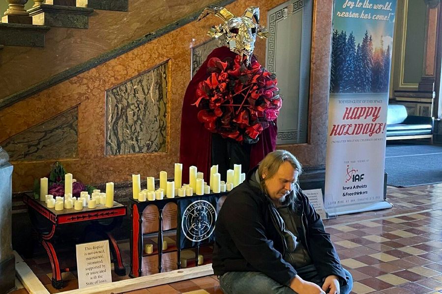 Satanic Holiday Display Destroyed, Beheaded In Iowa Capitol