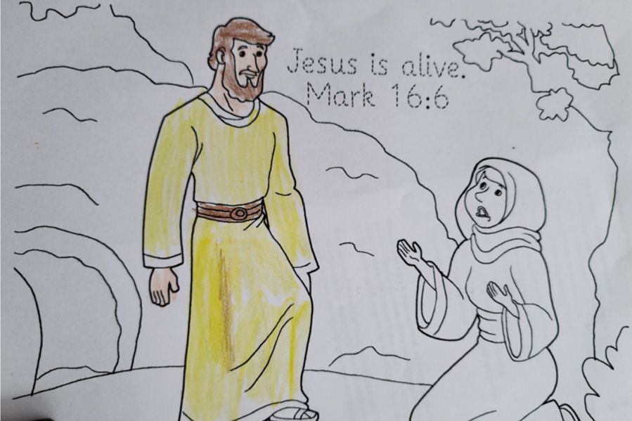 jesus christ in christian coloring book