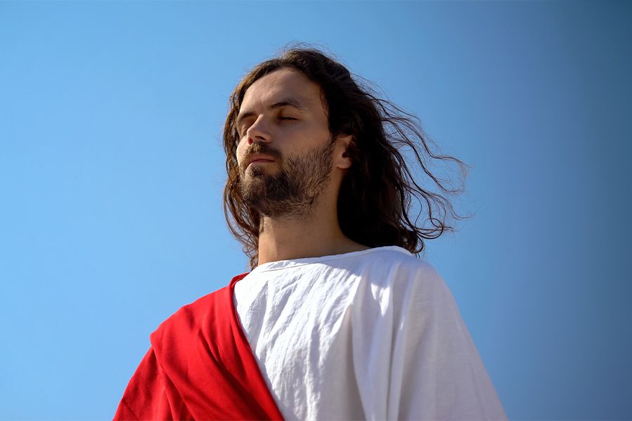 man dressed as jesus christ