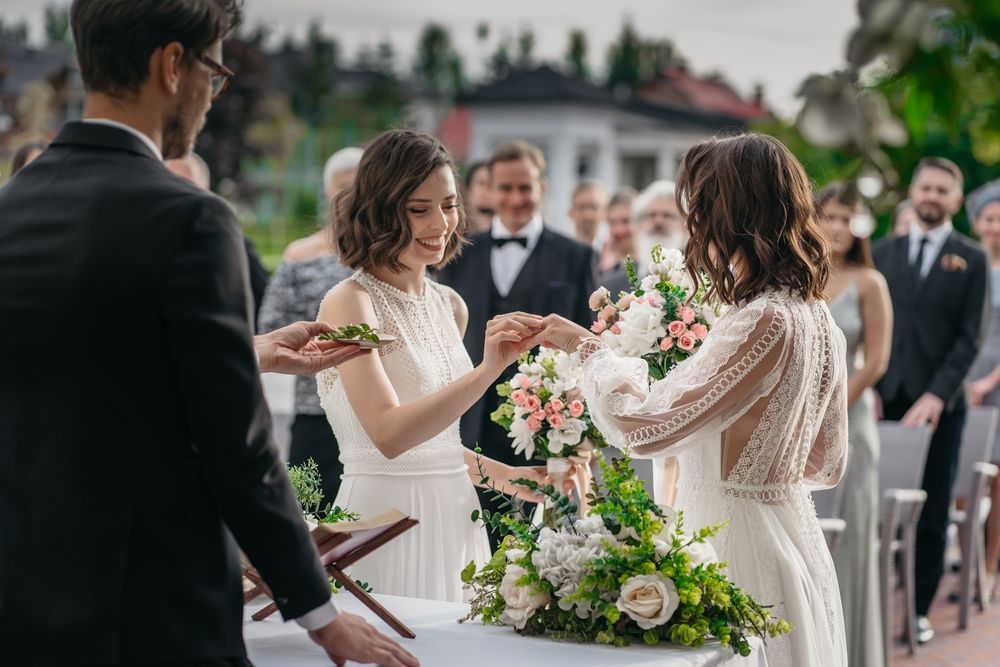 A lesbian couple getting married