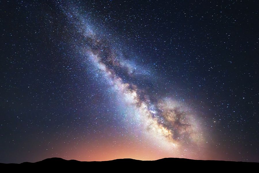 Milky Way galaxy at night as viewed from earth