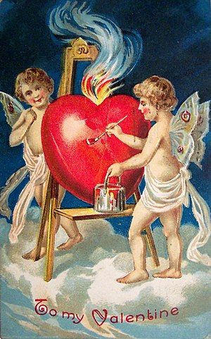 antique valentine card from 1909