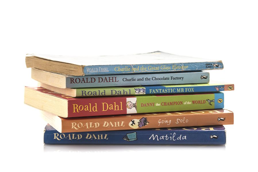 stack of roald dahl books