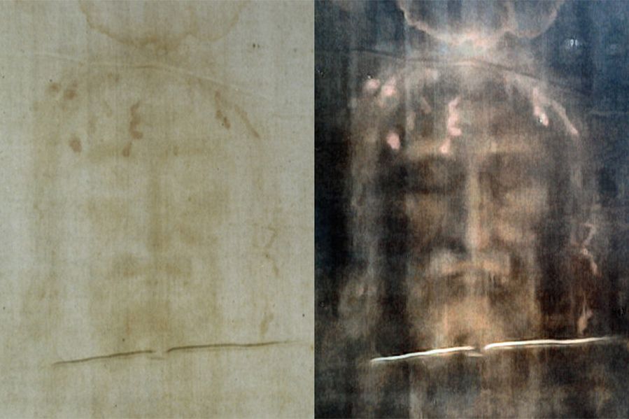 shroud of turin side by side