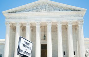 anti-lgbtq protest sign outside us supreme court