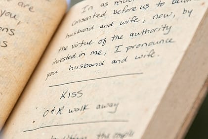 A book containing written vows