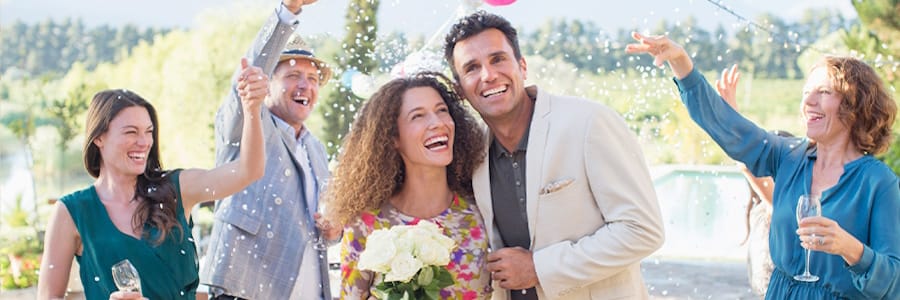 A young couple having their vow renewal ceremony