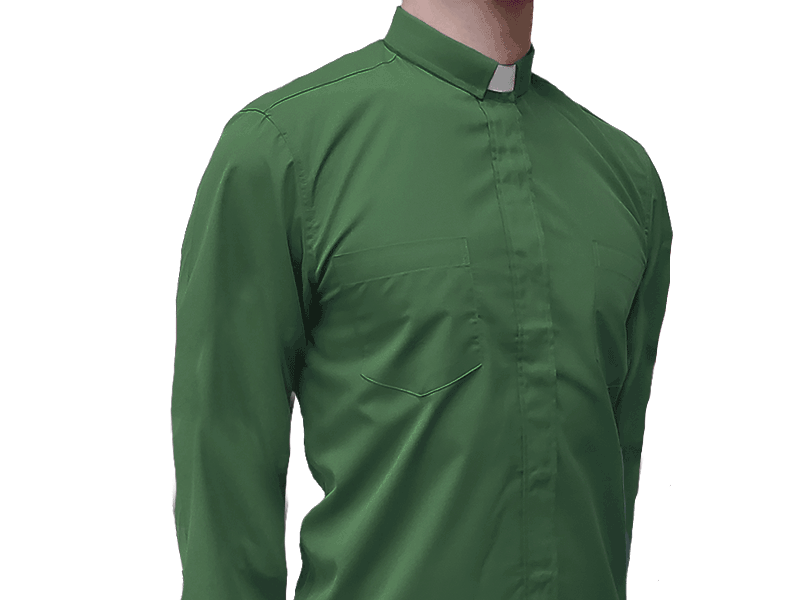 Long Sleeve Clergy Shirt Green