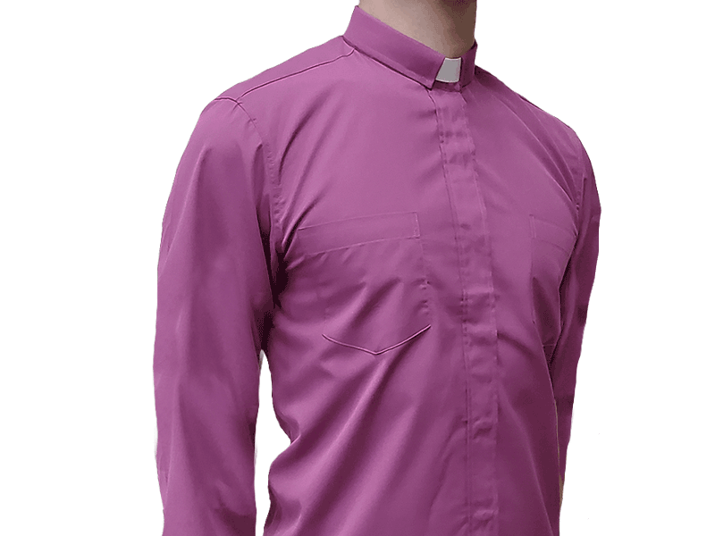 Long Sleeve Clergy Shirt Purple
