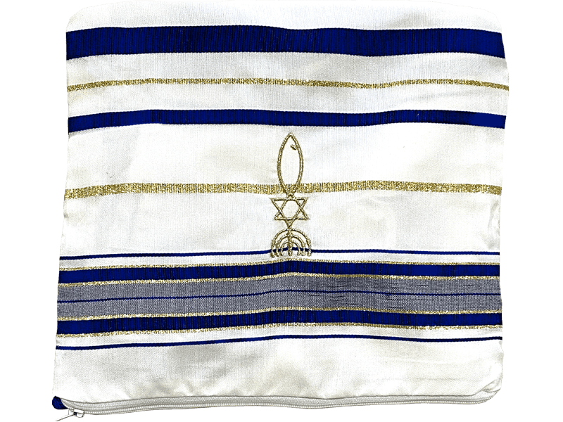 New Covenant Prayer Shawl, English/Hebrew with Bag 72 x 22