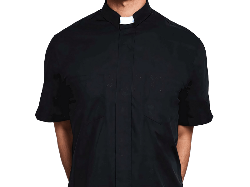 Black Short-Sleeve Clergy Shirt thumb