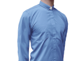Long Sleeve Clergy Shirt Blue