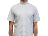 White Short-Sleeve Clergy Shirt